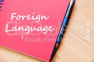 Foreign language write on notebook