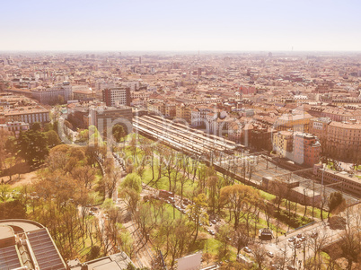 Milan aerial view vintage