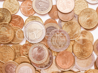 Euro coins vintage