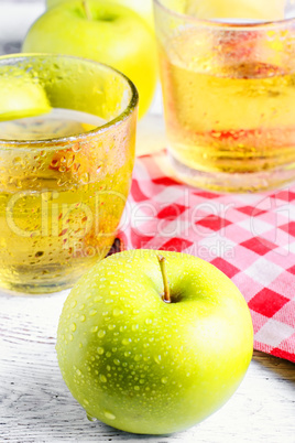 apple and glass of juice