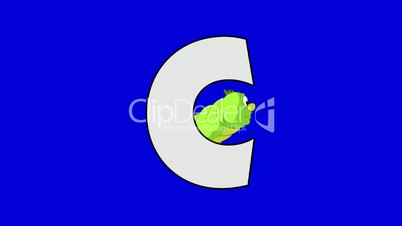 Letter C and Caterpillar (background)