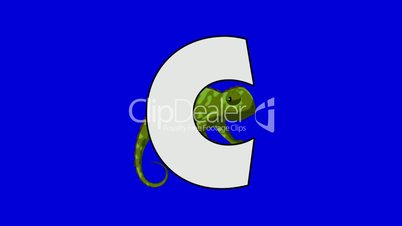 Letter C and Chameleon (background)
