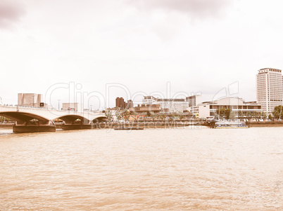 River Thames South Bank, London vintage
