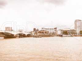 River Thames South Bank, London vintage