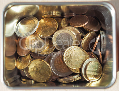 Many Euro coins