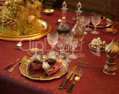 Dinner party luxury table