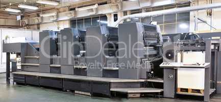 Offset printer press in industry plant