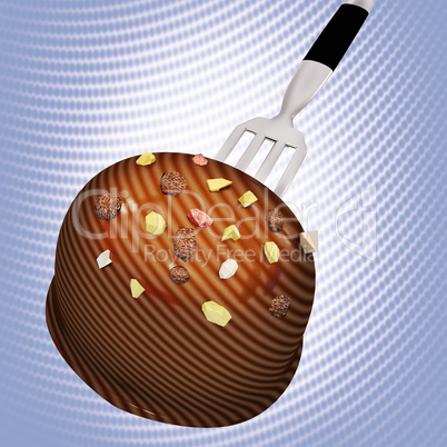 Praline on the fork