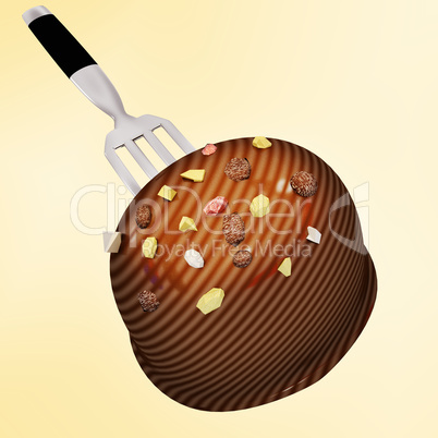 Praline on the fork