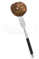 Praline on the fork