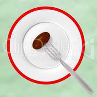 Plate with praline on the fork