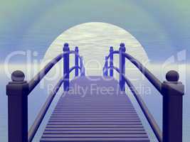 Bridge to blue sun - 3D render