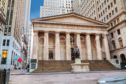 Federal Hall National Memorial on Wall Street in New York