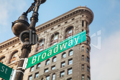 Broadway sign in New York City, USA