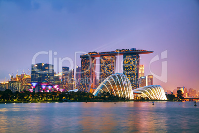 Overview of Singapore with Marina Bay Sands