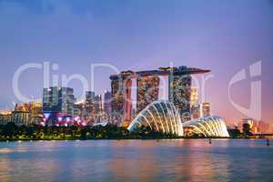 Overview of Singapore with Marina Bay Sands