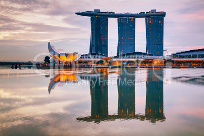 Overview of the marina bay in Singapore