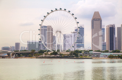 Downtown Singapore as seen from the Marina Bay