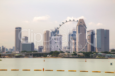 Downtown Singapore as seen from the Marina Bay