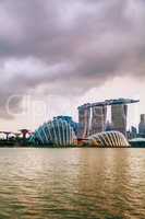 Singapore financial district with Marina Bay Sands