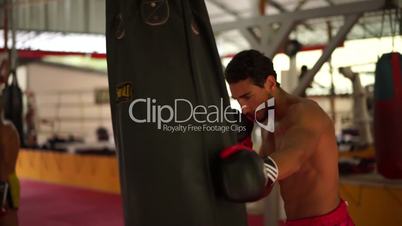 Thai boxer. Muaythai training