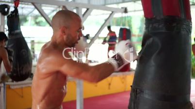 Thai boxer. Muaythai training