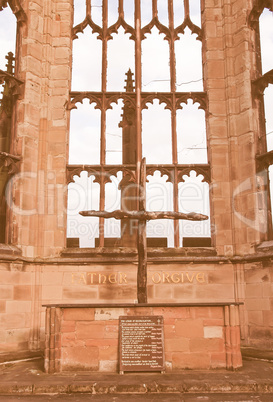 Coventry Cathedral ruins vintage