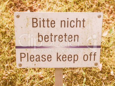 Please keep off from the grass s vintage