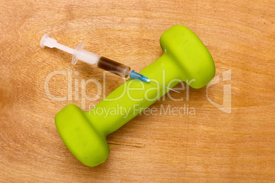 Syringe filled with doping