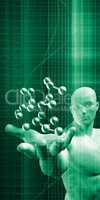 Man Observing Molecule Structure