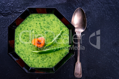 wild garlic soup with salmon