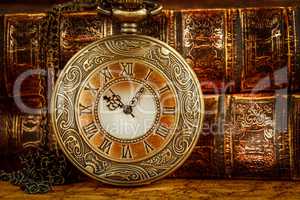 Old Books and Vintage pocket watch