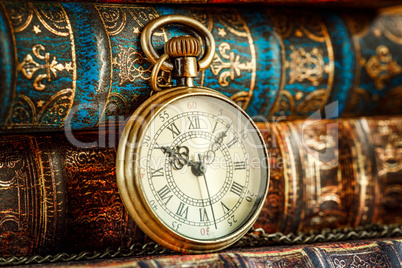 Old Books and Vintage pocket watch