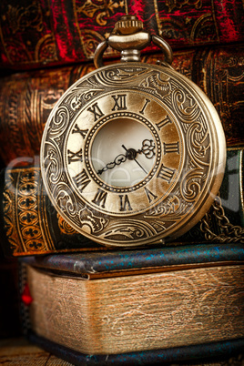 Old Books and Vintage pocket watch