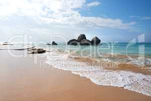 Heap of stones in ocean