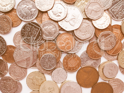 Pound coins vintage