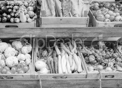 Black and white Vegetables store
