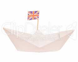 Paper ship with UK Flag vintage
