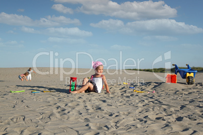 children playing in the sand