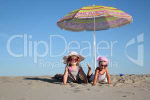 two little girl on the beach