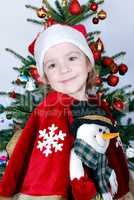 beauty little girl Santa Claus