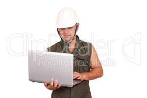 oil worker with laptop