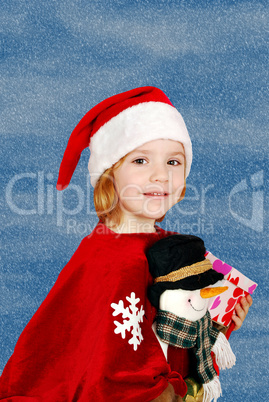 beauty little girl Santa Claus