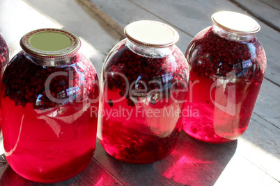 jars with fruit compote