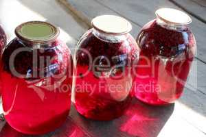 jars with fruit compote