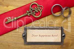 Key and wedding rings