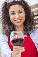 Beautiful Woman Drinking Red Wine