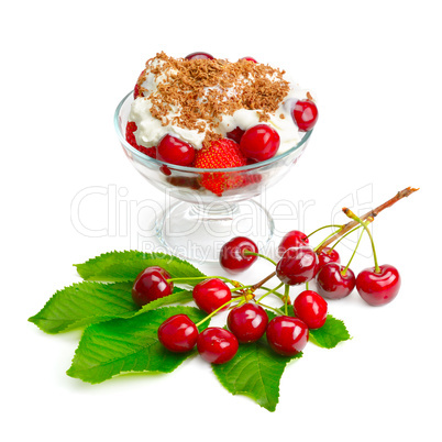 fruit dessert isolated on white background
