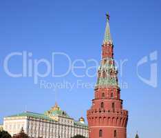 Kremlin tower on sky background