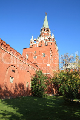 Kremlin tower on sky background